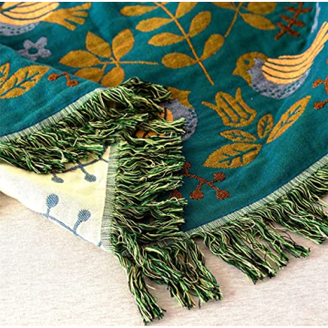 MSGKV Boho Cotton Throw Blanket for Cozy Comfort