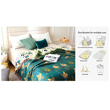 MSGKV Boho Cotton Throw Blanket for Cozy Comfort