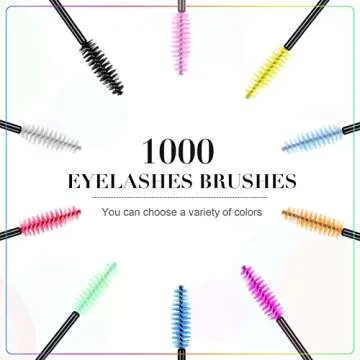 1000 Disposable Eyelash Mascara Brushes in 10 Colors