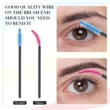 1000 Pcs Disposable Eyelash Mascara Brushes Disposable Mascara Wand Mascara Spoolies Eyelash Brush Applicators Disposable Eyebrow Comb for Eye Makeup Lash Extension, 3.86 Inches, 10 Colors