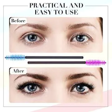 1000 Disposable Eyelash Mascara Brushes in 10 Colors