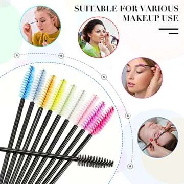 1000 Disposable Eyelash Mascara Brushes in 10 Colors