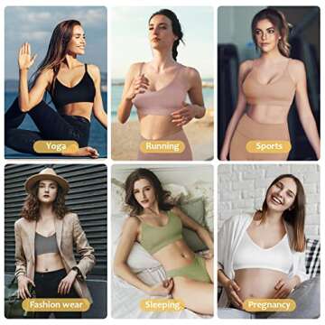 Omisy Vibrant V Neck Cami Bra Bralettes for Women