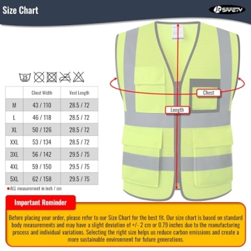 JKSafety Hi-Vis Reflective Safety Vest with 9 Pockets