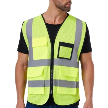 JKSafety Hi-Vis Reflective Safety Vest with 9 Pockets