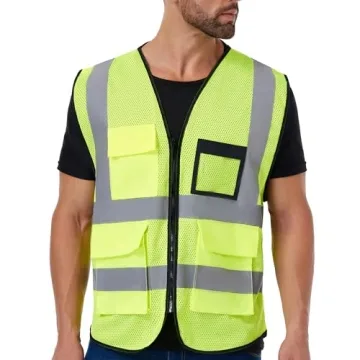 JKSafety Hi-Vis Reflective Safety Vest with 9 Pockets