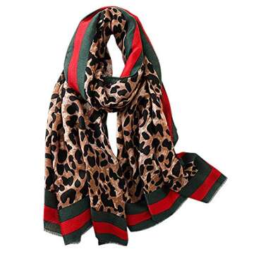 dierjueyers Women’s Classic Leopard Printed Fashion Scarf Shawls Wraps Head Scarve (Coffee) (Coffe...