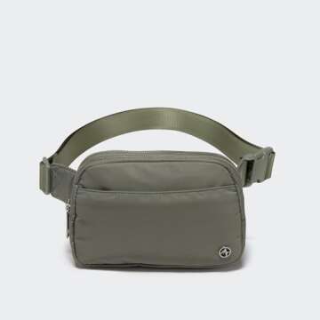 Pander Everywhere Belt Bag for Women - 5 Zipper Pockets, Stylish Grey Sage Fanny Pack