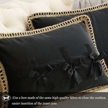 GIGIZAZA Velvet Decorative Pillow Covers - 2 Pack