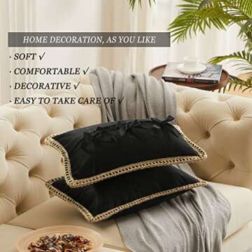 GIGIZAZA Velvet Decorative Pillow Covers - 2 Pack