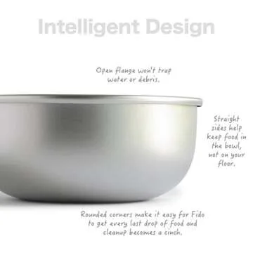 Basis Pet Made in The USA Stainless Steel Dog Bowl, Large (8 Cups), 2 Pack