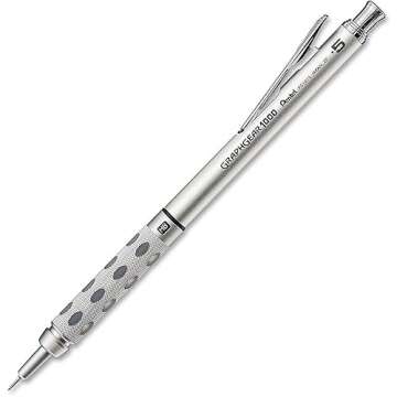 Pentel GraphGear 1000 Automatic Mechanical Drafting Pencil 0.5 mm - Includes Lead Refills & Eraser -...
