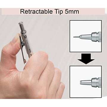 Pentel GraphGear 1000 Automatic Mechanical Drafting Pencil 0.5 mm - Includes Lead Refills & Eraser - Chiseled Metallic Grip with Soft Pads