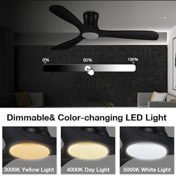 Smart Wood Ceiling Fan with Alexa Control and Dimmable Lights