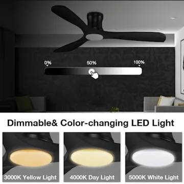 Smart Wood Ceiling Fan with Alexa Control and Dimmable Lights