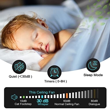 Smart Wood Ceiling Fan with Alexa Control and Dimmable Lights