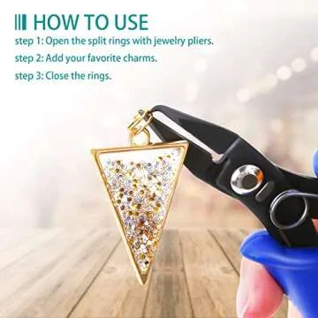 Split Rings for Jewelry Making, Caffox 700pcs Small Split Ring with Split Ring Pliers, Double Closed Jump Rings Craft Jump Loops Opener for Necklaces and Bracelets