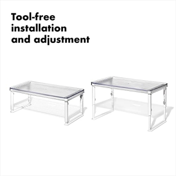 OXO Good Grips Adjustable Fridge Shelf Riser for Organizing