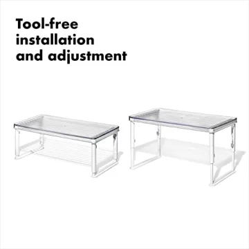 OXO Good Grips Adjustable Fridge Shelf Riser for Organizing