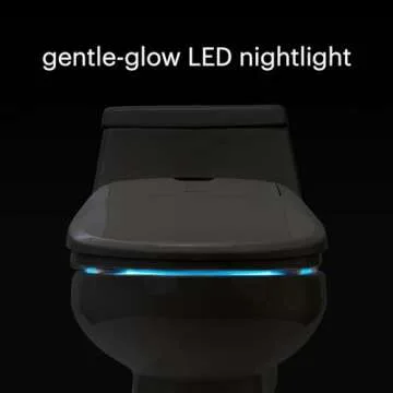 Brondell Bidet Toilet Seat S1400, Smart Toilet Seat, Dual Stainless-Steel, Self-Cleaning Nozzle With Clean Plus Technology, Endless Warm Water Bidet, Warm Air Dryer-Nightlight, Heated Seat, Round