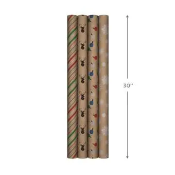 Sustainable Hallmark Christmas Wrapping Paper Set of 4