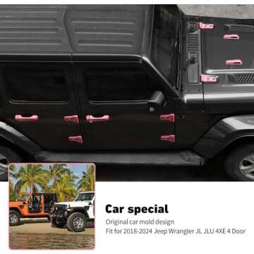 Linskip 22-Pc Pink Accessory Kit for Jeep Wrangler