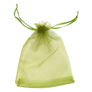 Elegant ATCG 50pcs Green Organza Bags for Gifts