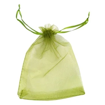 Elegant ATCG 50pcs Green Organza Bags for Gifts
