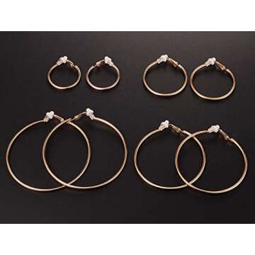 16 Pairs Wholesale Clip on Earrings for Women -Clip on Hoop Earrings for Women - Fake Hoops Clipon Earring Fake Earrings- Clip on Earrings Set Clip-on Hoops Clipon Earrings Pack