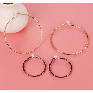 16 Pairs Wholesale Clip on Earrings for Women -Clip on Hoop Earrings for Women - Fake Hoops Clipon Earring Fake Earrings- Clip on Earrings Set Clip-on Hoops Clipon Earrings Pack