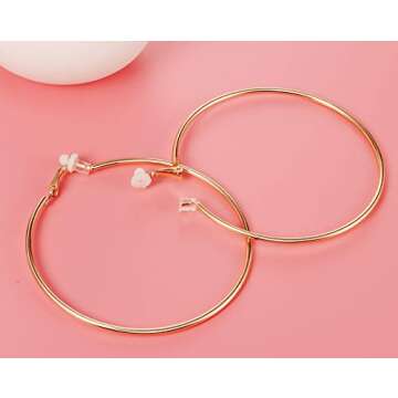 16 Pairs Wholesale Clip on Earrings for Women -Clip on Hoop Earrings for Women - Fake Hoops Clipon Earring Fake Earrings- Clip on Earrings Set Clip-on Hoops Clipon Earrings Pack