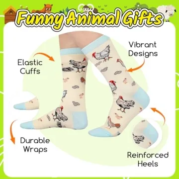 HappyPop Chicken Lover Socks for Women - Funny Farm Gifts