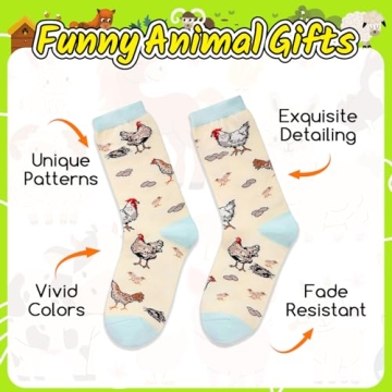 HappyPop Chicken Lover Socks for Women - Funny Farm Gifts