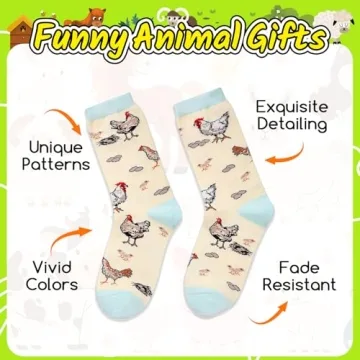 HappyPop Chicken Lover Socks for Women - Funny Farm Gifts