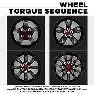 White Knight Lug Nuts for Car Wheels - Matte Black Set 40700SMBT