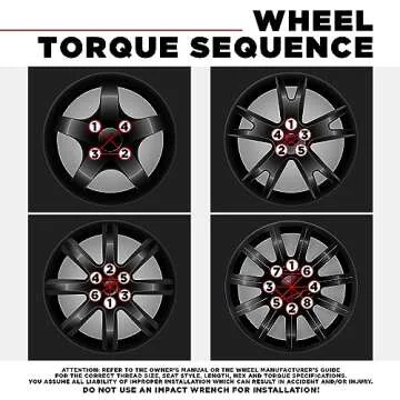 White Knight Lug Nuts for Car Wheels - Matte Black Set 40700SMBT