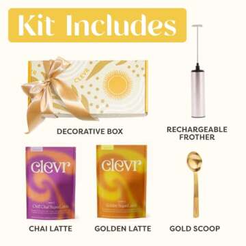 Clevr Blends Starter Kit Chai & Turmeric Instant Latte Mix