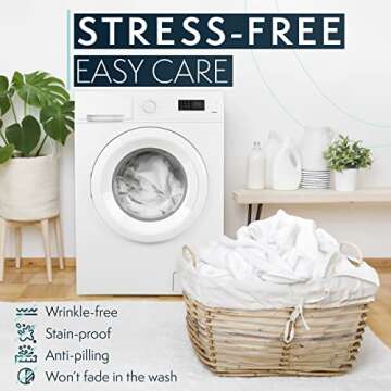 HC COLLECTION Bed Sheets Set Queen with 2 Pillowcases Hotel Luxury Brushed Microfiber Sheet w/Deep Pocket, Fade Resistant Ultra Soft Breathable Lightweight 4 Pcs Bedding Solid Color, Gray