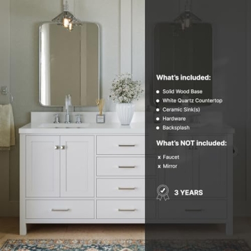 ARIEL 73" Double Bathroom Vanity with Quartz Top & Soft Close Drawers