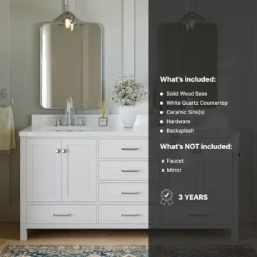 ARIEL 73" Double Bathroom Vanity with Quartz Top & Soft Close Drawers