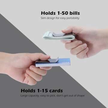 Travelambo Carbon Fiber Money Clip Front Pocket Wallet Minimalist Wallet Slim Wallet Credit Business Card Holder (CB black)