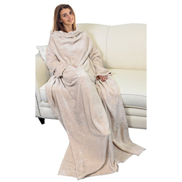 Catalonia Wearable Blanket with Sleeves & Pocket – Cozy Fleece Robe for All