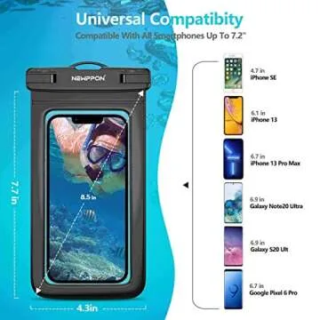 newppon Waterproof Cell Phone Pouch - Underwater Dry Bag Case Lanyard - Water Proof Clear Holder Protector for iPhone 16 15 14 13 Pro Max Plus Samsung Galaxy S24 S23 S22 Ultra Note for Beach Swimming