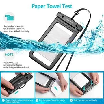 newppon Waterproof Cell Phone Pouch - Underwater Dry Bag Case Lanyard - Water Proof Clear Holder Protector for iPhone 16 15 14 13 Pro Max Plus Samsung Galaxy S24 S23 S22 Ultra Note for Beach Swimming