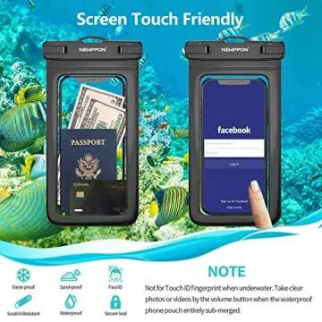 newppon Waterproof Cell Phone Pouch - Underwater Dry Bag Case Lanyard - Water Proof Clear Holder Protector for iPhone 16 15 14 13 Pro Max Plus Samsung Galaxy S24 S23 S22 Ultra Note for Beach Swimming