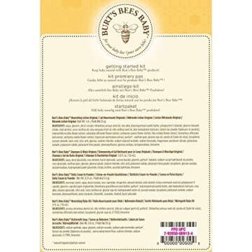 Burt's Bees Baby Getting Started Gift Set, 5 Trial Size Baby Skin Care Products, Lotion, Shampoo & Wash, Daily Cream-to-Powder, Baby Oil and Soap, Yellow