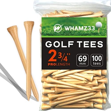 WHAMZ33 W Professional Wooden Golf Tees - 2 3/4 inch Pack of 100 for All Golfers