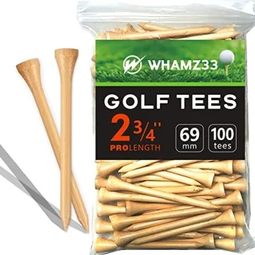 WHAMZ33 W Professional Wooden Golf Tees - 2 3/4 inch Pack of 100 for All Golfers