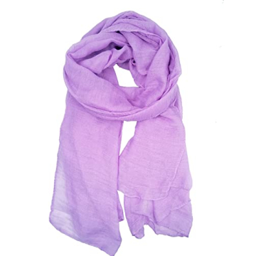 Woogwin Women's Cotton Scarves Lady Light Soft Fashion Solid Scarf Wrap Shawl(One Size, Light Purple...
