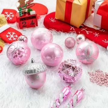 62 Pcs Shatterproof Christmas Balls Set for Holiday Decor